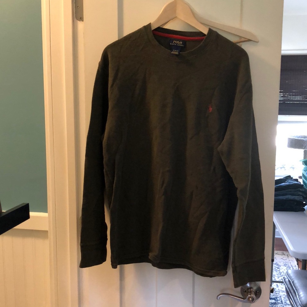 Polo long sleeve waffle shirt